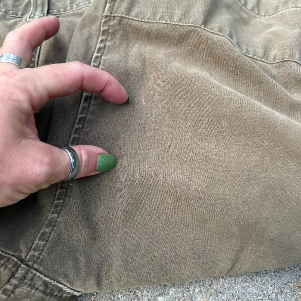 VTG Y2K Abercrombie and Fitch Paratrooper Cargo Canvas Shorts Drawcord Size 31